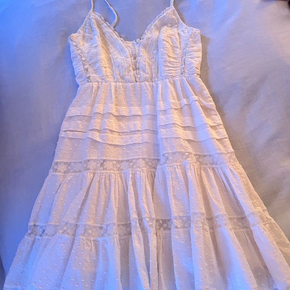 Zimmermann Ivory Lace Dress with Spaghetti Straps